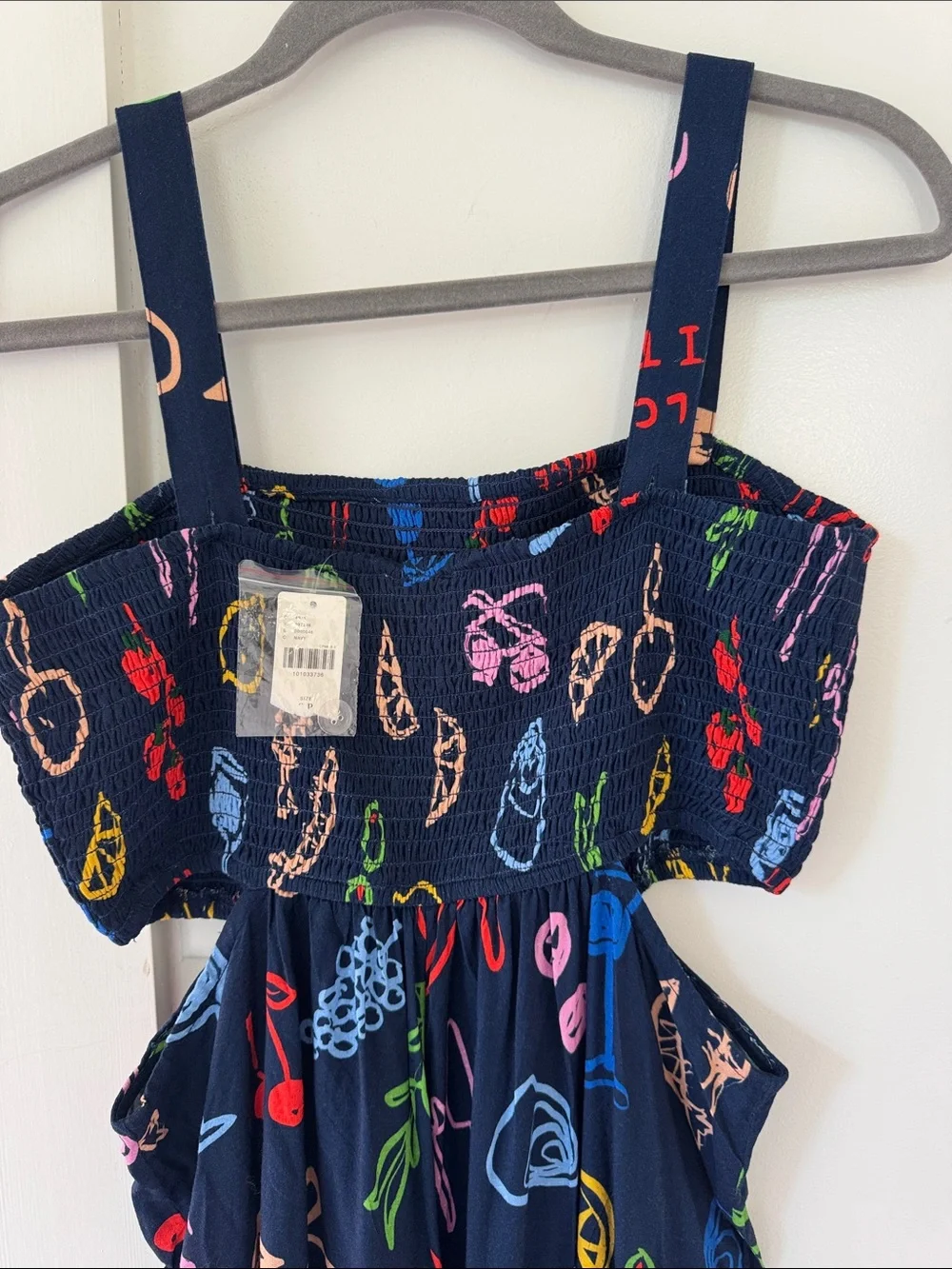 NWT Anthropologie Calendine Jordan Nickson Square-Neck Smocked Cutout Jumpsuit S
